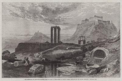 Das Olympaeum und die Akropolis von Athen, von den Ufern des Ilissus, ausgestellt bei der British Institution von Harry John Johnson